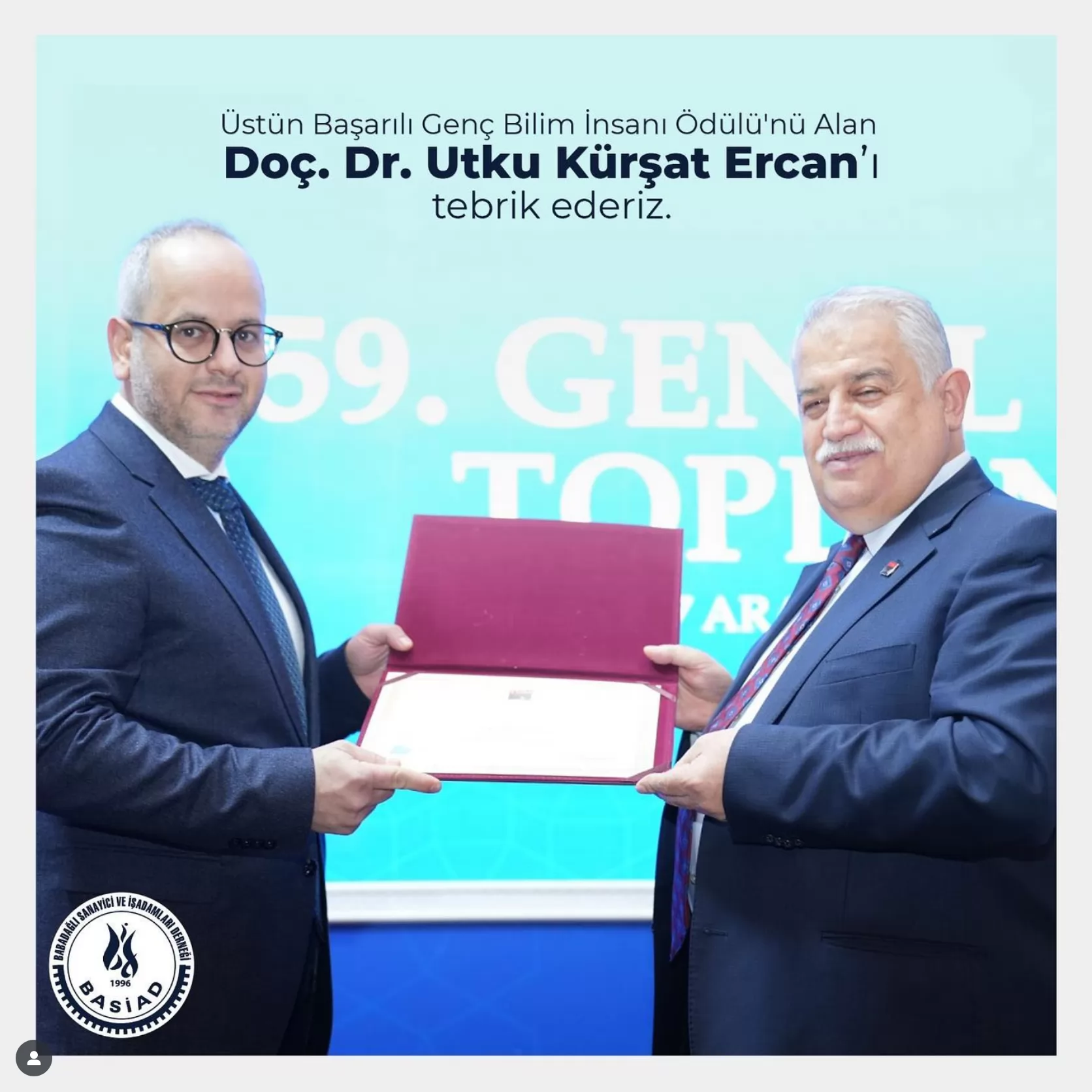 Doç. Dr. Utku Kürşat Ercan 2022 yılı TÜBA-GEBİP (üstün başarılı genç bilim insanı) ödülü almaya hak kazandı. Hemşehrimizi tebrik eder, başarılarının devamını dileriz.