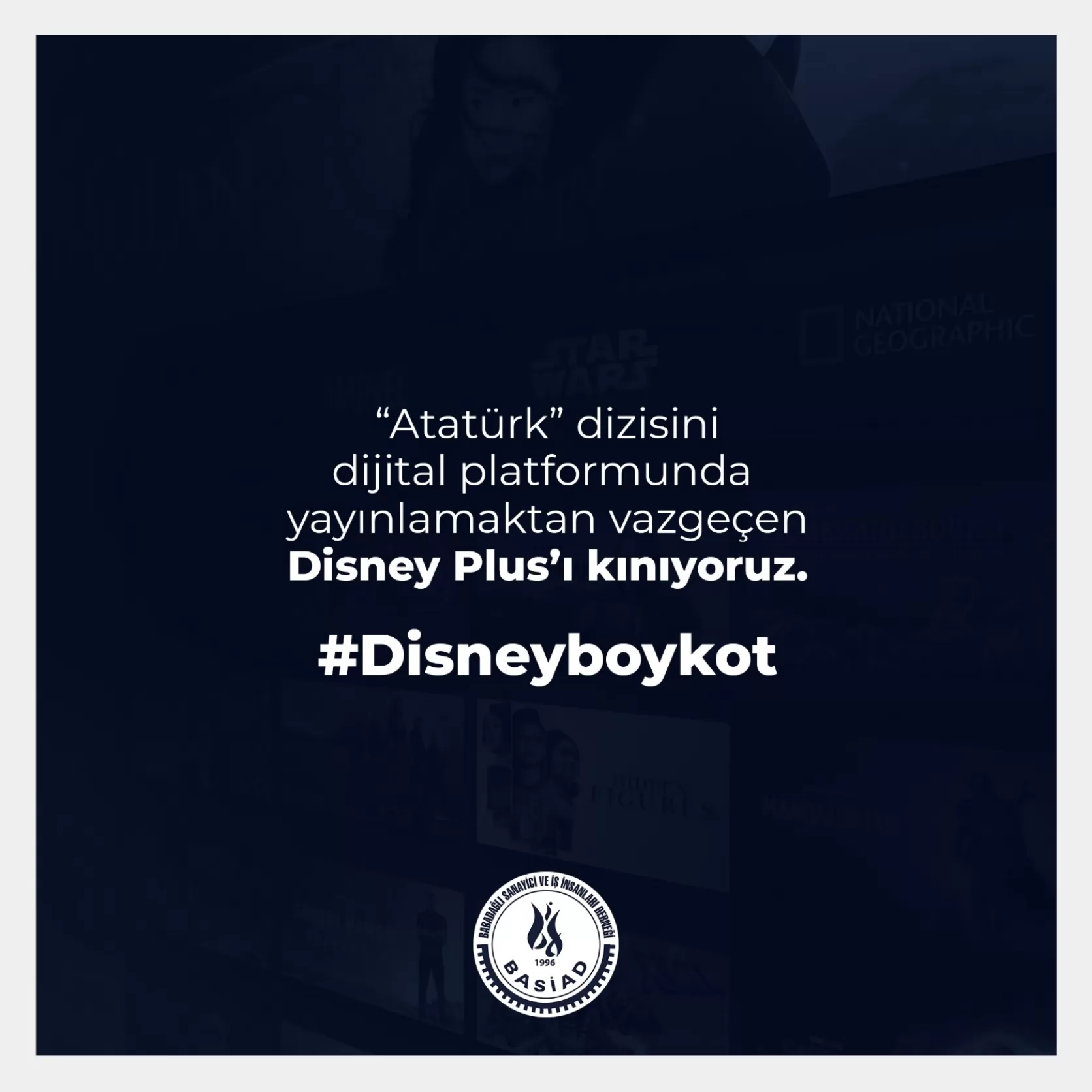 “Atatürk” dizisini dijital platformda yayınlamaktan vazgeçen Disney Plus’ı kınıyoruz.