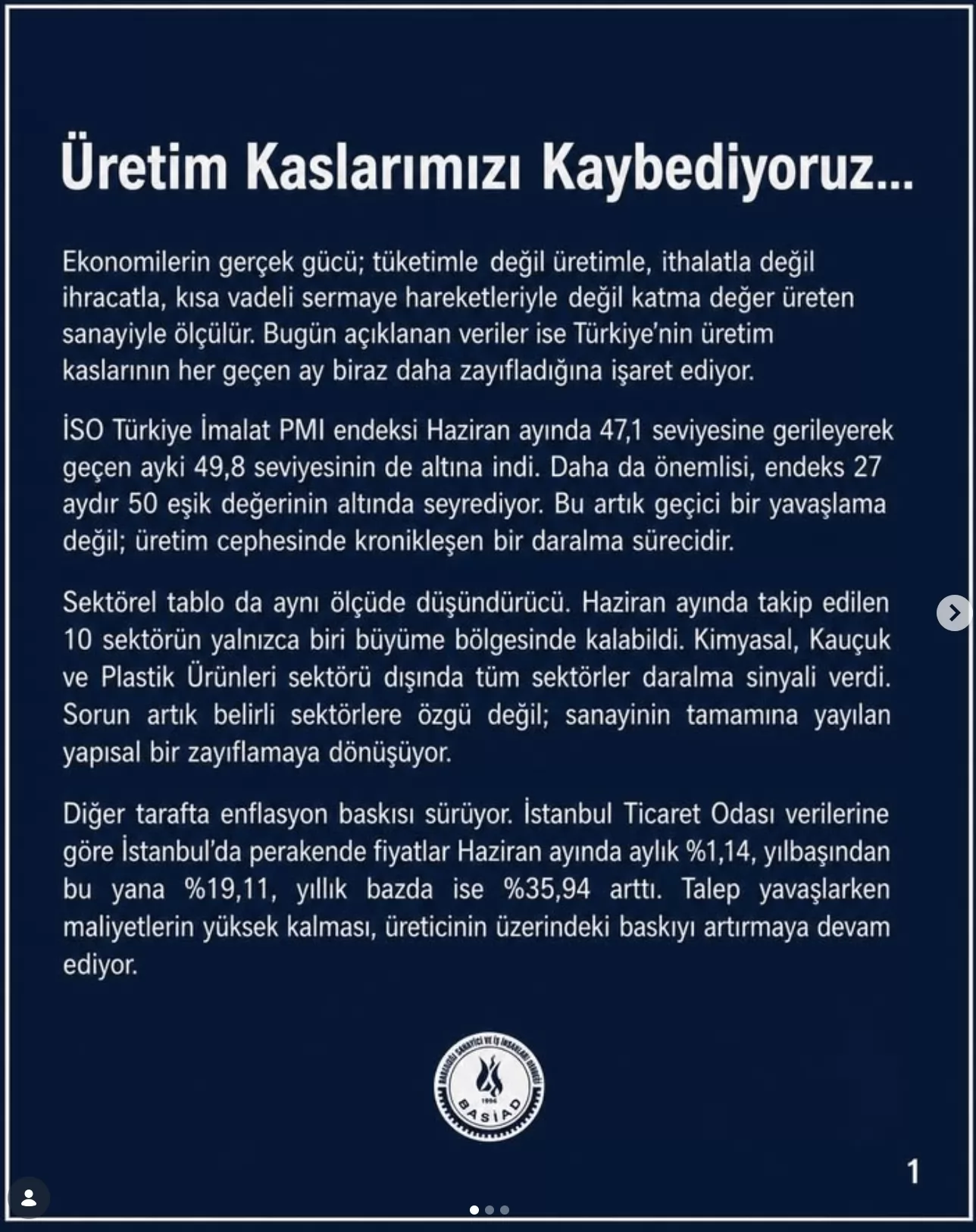Üretim, güçlü ekonomilerin en temel yapı taşıdır.