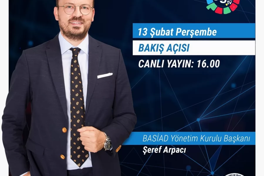 Bugün saat 16.00’da BASİAD Yönetim Kurulu Başkanı Şeref Arpacı, Ege TV’nin Bakış Açısı programına canlı yayın konuğu oluyor.