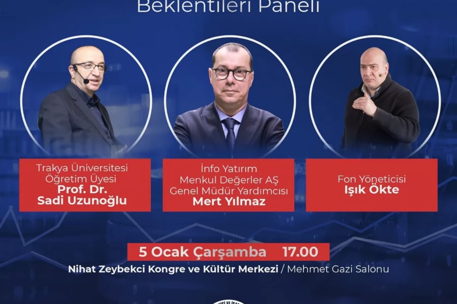 2022 Dünya ve Türkiye Ekonomisi Beklentileri Paneli’ 5 Ocak Çarşamba günü saat 17.00’de Nihat Zeybekci Kongre ve Kültür Merkezi’nin Mehmet Gazi Salonunda gerçekleşecektir. Sizleri de aramızda görmekten onur duyarız.