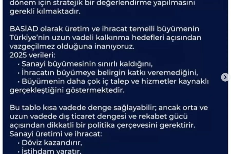 Türkiye ekonomisi 2025 yılında %3,6 büyümüştür.